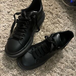 Alexander McQueen Black Leather Sneakers